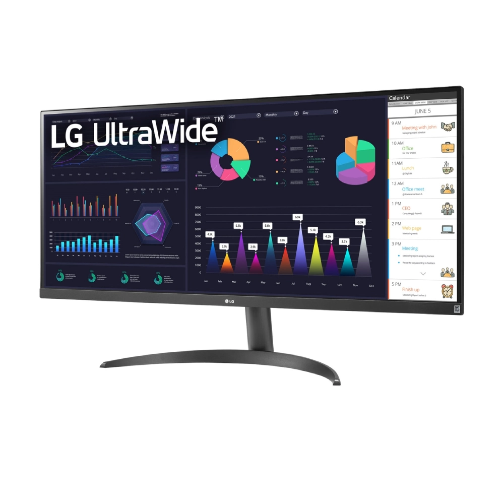LG LED Monitor 34" Ultra Wide FHD IPS 100Hz With HDMI | DP (34WQ500) view 2